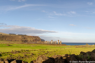 Ahu Tongariki in the late afternoon