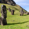 Moai on the southern slope of Rano Raraku