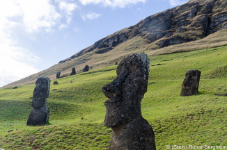 Ahu Tongariki seen from Rano Raraku