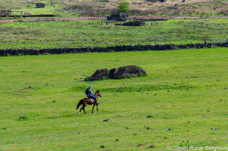 Rider at the foot of Rano Raraku