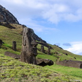 Moai on the southern slope of Rano Raraku