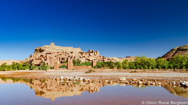 Ait Benhaddou  reflected in the wadi pools